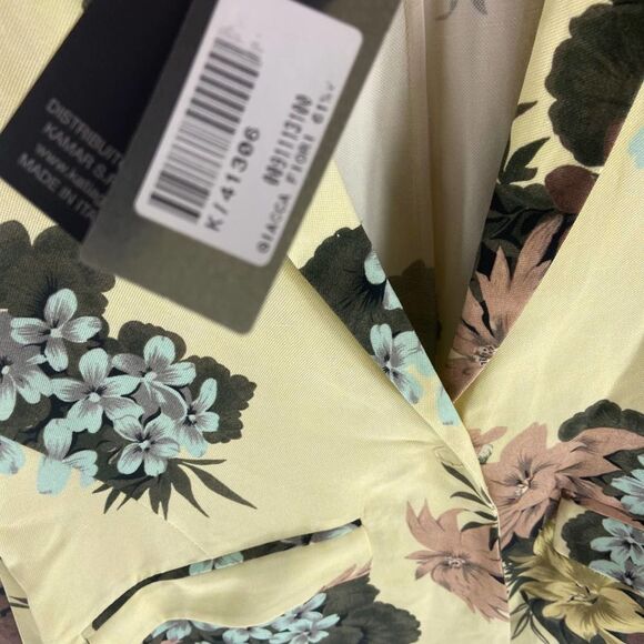 Katia G pastel Yellow large print one button floral blazer NWT Womens 46 or US - Picture 3 of 7